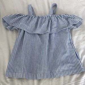 J Crew navy striped shirt